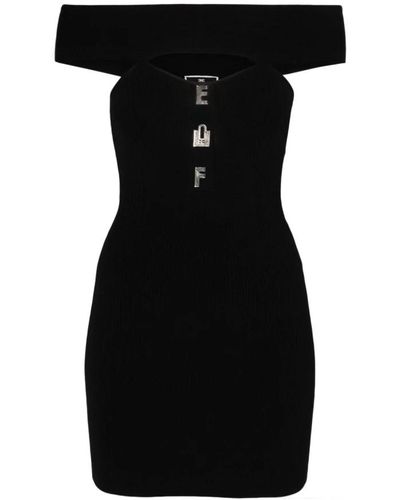 Elisabetta Franchi Schwarzes strickkleid abito di maglia,short dresses,schicke kleider kollektion