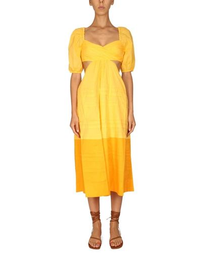 STAUD Midi Dresses - Yellow