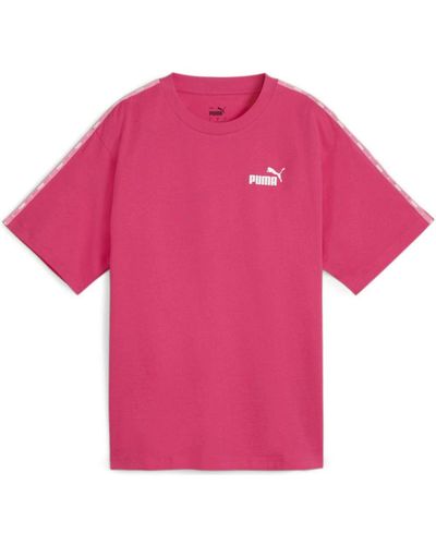 PUMA Fuchsia tape logo t-shirt - Pink