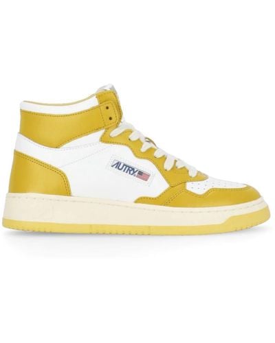 Autry Gelbe high-top-sneaker für frauen