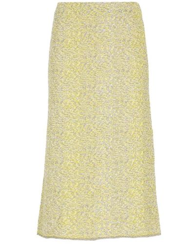 Fabiana Filippi Falda amarilla de algodón con detalles lurex - Amarillo
