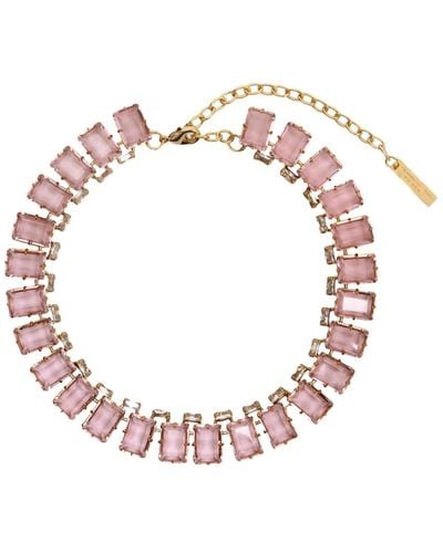 Ermanno Scervino Rosa choker halskette mit rechteckigen steinen - Pink