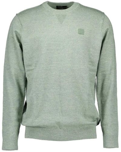 Butcher of Blue Clifden crew pullovers in verde scuro