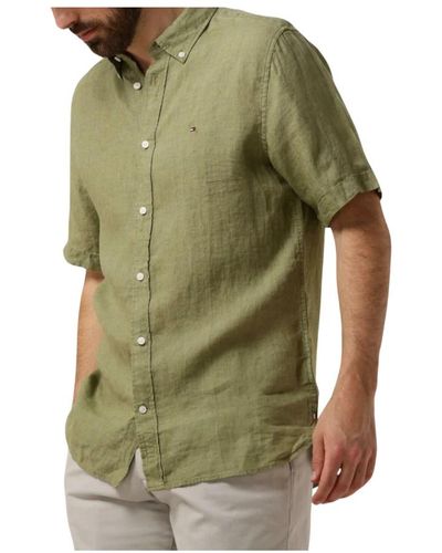 Tommy Hilfiger Pigment dyed leinenhemd,pigmentgefärbtes leinen rf hemd - Grün