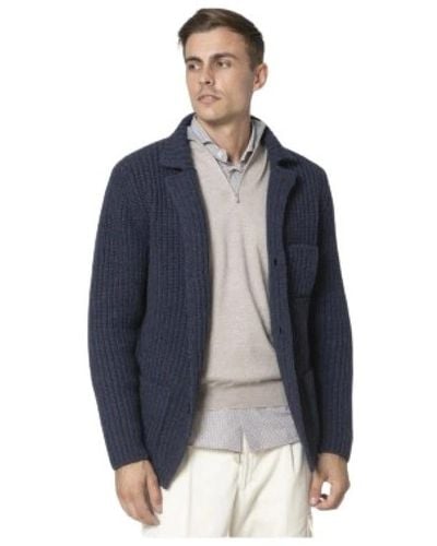 Gran Sasso Marineblauer strick-cardigan mit knopfverschluss