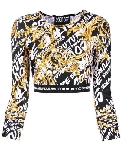 Versace Long Sleeve Tops - Black