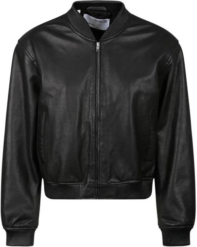 SELECTED Giacca bomber in pelle - Nero