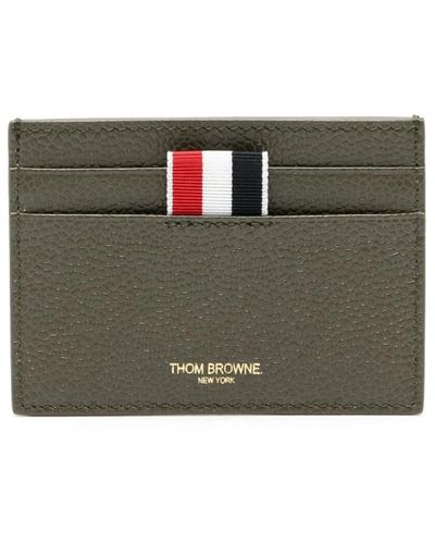 Thom Browne Porta carte in pelle a grana di pisello - Verde