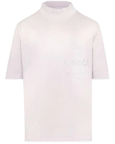 Maison Margiela Classica magliette bianca - Rosa