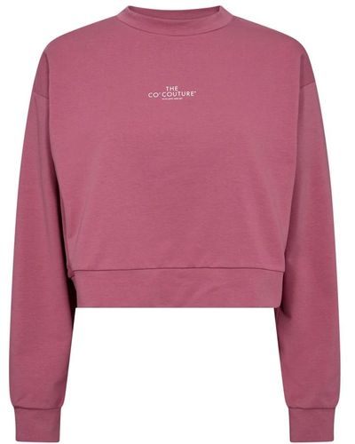 co'couture Logo crop sweatshirt petitecc rhubarb - Lila