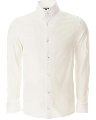 Emporio Armani Weißes hemd mit stehkragen