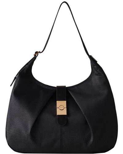 Borbonese Bolso hobo cortina mediano - Negro