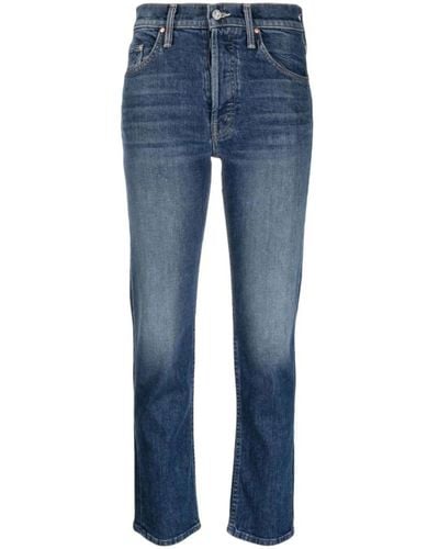 Mother Indigo high-rise cropped skinny jeans - Azul