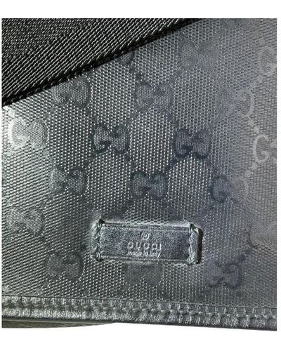 Gucci Borsa a tracolla in tela gg supreme nera autentica e usata - Grigio