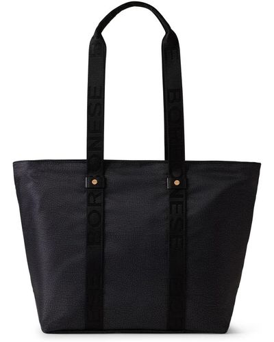 Borbonese Eco line shopper handbag - Schwarz