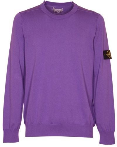 Stone Island Round-Neck Knitwear - Purple