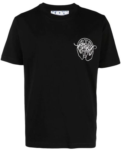 Off-White c/o Virgil Abloh T-shirt Met Handprint - Zwart