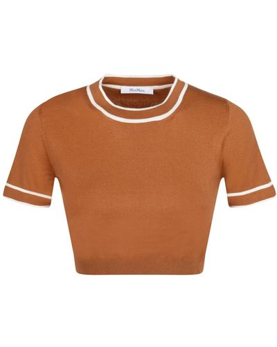 Max Mara Tobacco cropped jumper sweaters - Braun