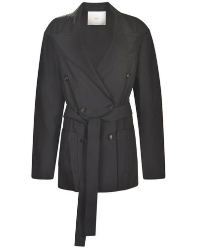 Setchu Belted Coats - Black