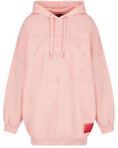 Armani Exchange Oversized sweatshirt, lässiger stil - Pink