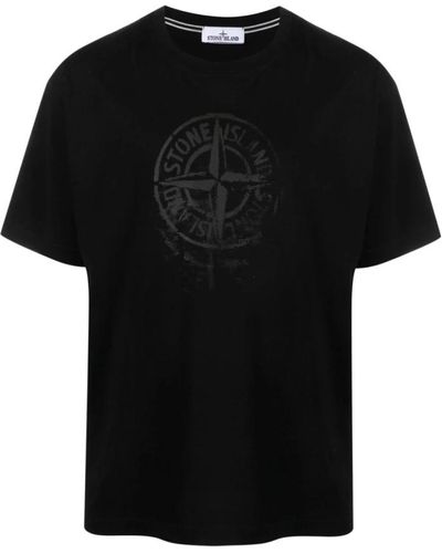 Stone Island Tops > t-shirts - Noir