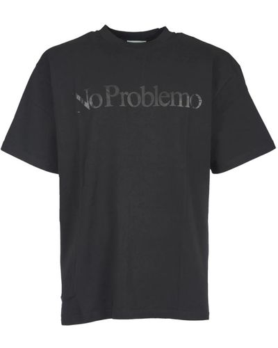 Aries No problemo t-shirt mit slogan-print - Schwarz