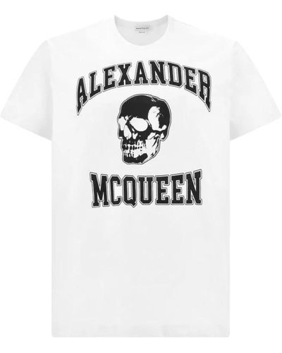 Alexander McQueen T-shirt mit totenkopf-print - Weiß