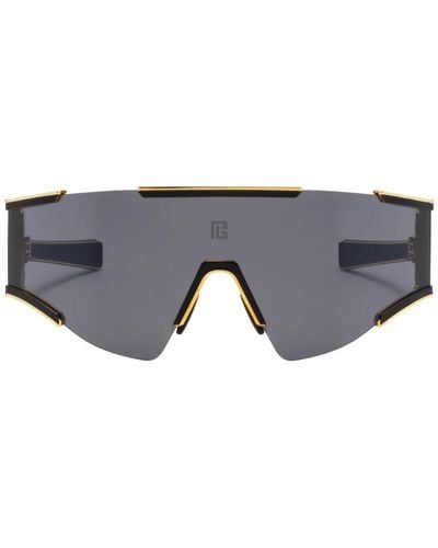 Balmain Futuristische gold/schwarze sonnenbrille - Grau