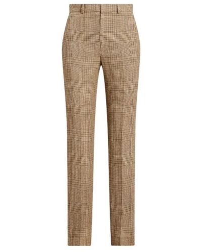 Polo Ralph Lauren Pantalón estampado de tweed de lino estilo príncipe de gales - Neutro