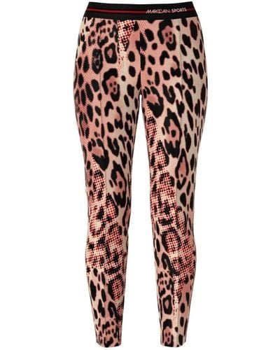 Marc Cain Sofia pantalones lápiz con estampado de leopardo - Rojo