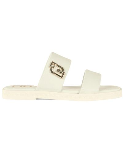 Liu Jo Leder sandalen iman 01 mit logo-plakette - Weiß