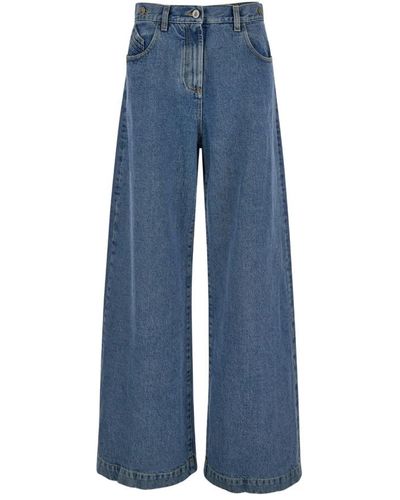 The Attico Jeans de denim azul cinco bolsillos corte regular