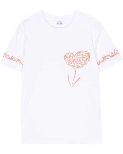 Paul Smith Camisetas y polos bordados florales - Blanco