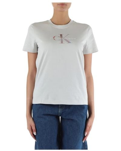 Calvin Klein Baumwoll logo print t-shirt - Blau
