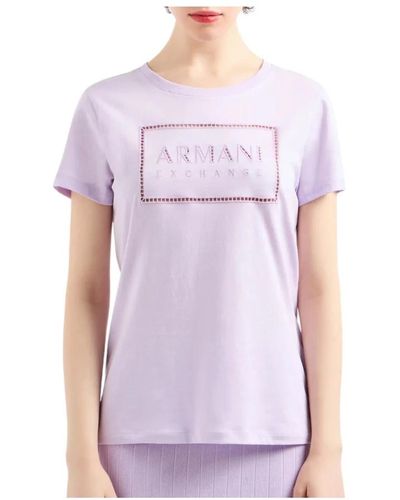 Armani Exchange Kurzarm t-shirt - Lila