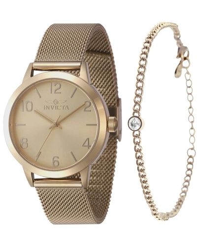 INVICTA WATCH Wildflower 47275 oro orologio donna quarzo - 34mm - con braccialetto coordinato - Metallizzato