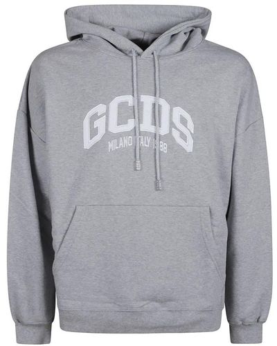 Gcds G.c.d.s. lounge logo cotton hoodie. cotton 100%. made in italy. - Grigio