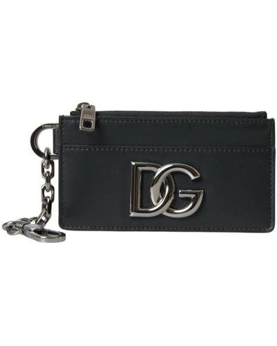 Dolce & Gabbana Minimalistische lederkartenhalter brieftasche - Schwarz