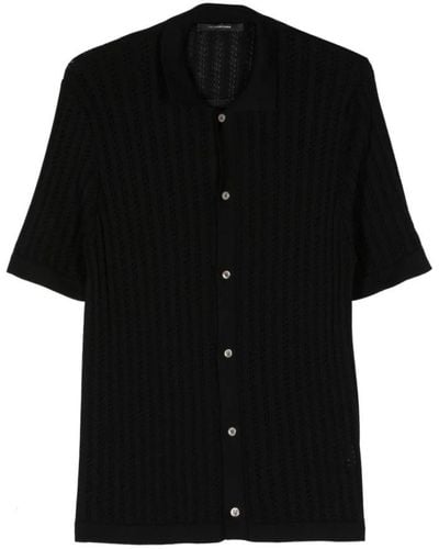 Tagliatore Short Sleeve Shirts - Black