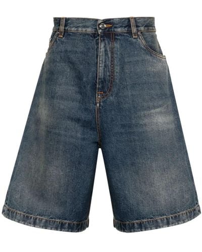 Etro Blaue shorts mit pegaso-stickerei