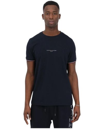 Tommy Hilfiger T-shirt mit kurzem ärmel und bedrucktem logo - Blau
