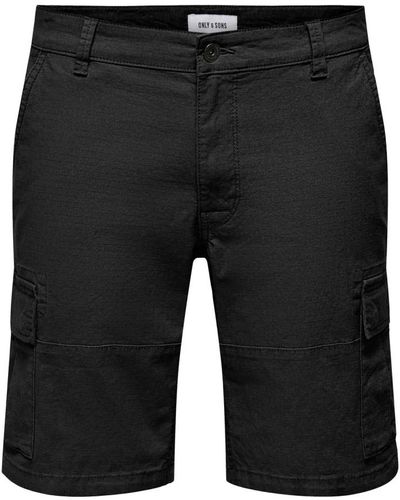 Only & Sons Cargo bermuda shorts für männer - Schwarz