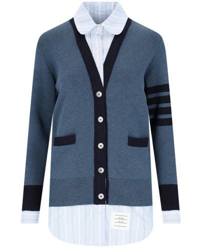 Thom Browne Suéteres elegantes para hombres - Azul