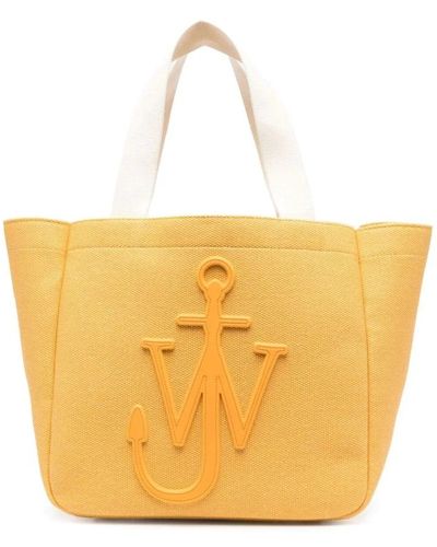 JW Anderson Elegante bolso cabas con logo - Amarillo