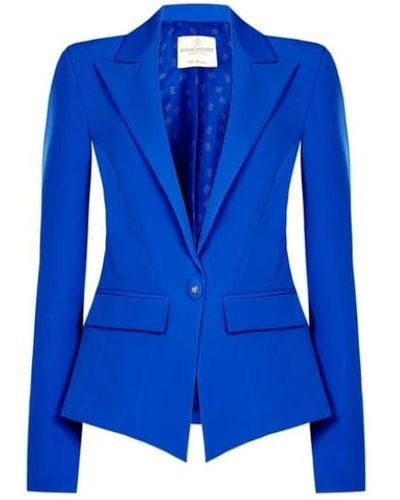 Rinascimento Taillierte jacke aus technischem stoff - Blau