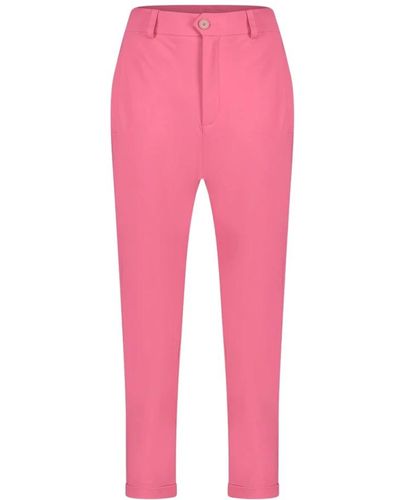 Jane Lushka Pantaloni cropped in jersey tecnico rosa