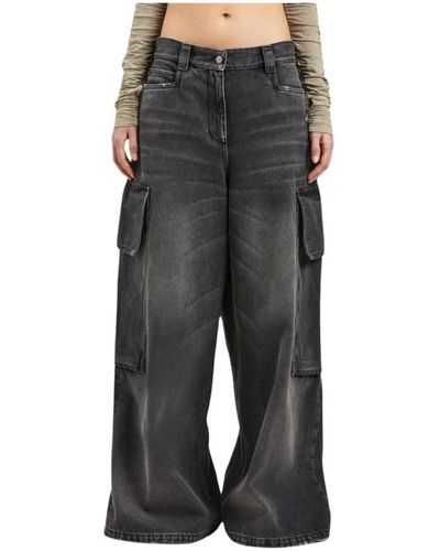 Palm Angels Wide Jeans - Grey