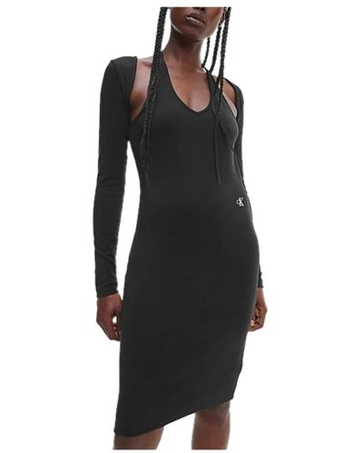 Calvin Klein Short Dresses - Black
