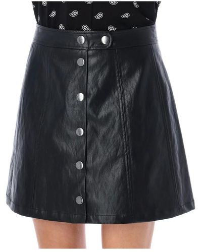 A.P.C. Falda mini negra con cierre de botones - Negro