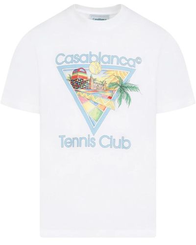 Casablancabrand Weißes grafik logo baumwoll t-shirt